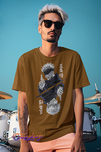 oneagılyazı Tricou oversize cu imprimeu anime Jujutsu Kaisen