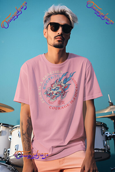 oneagılyazı Tricou supradimensionat cu imprimeu Fear Dragon