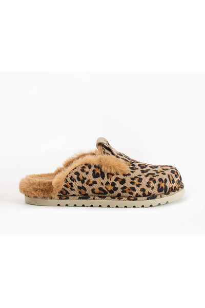 Lemoors Lemoor's Susana Plush Furry Leopard Patterned Eva Sole Sabo Slippers