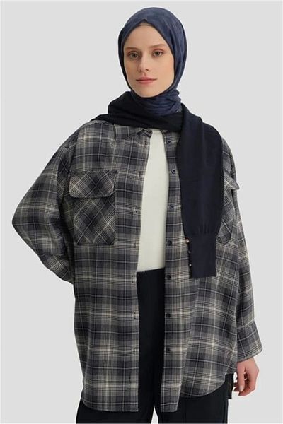 Armine Πουκάμισο ξυλοκόπο με πτερύγιο τσέπη Ort3637 Dark Navy Blue