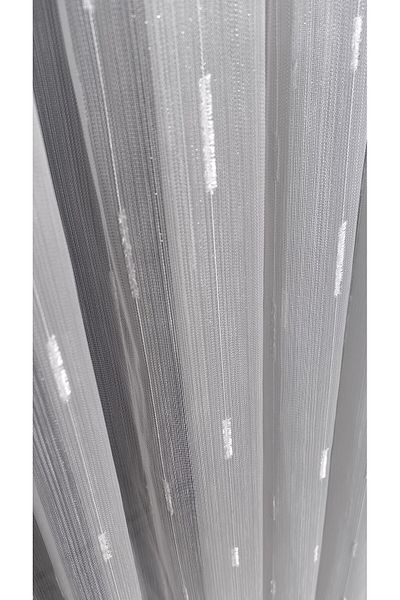 Yuka Bamboo Tulle Curtain with Leaded Skirt and Ruffle Detail - 1/3 Close Pleat Does Not Want Crinkle Ironing