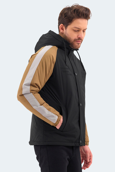 Slazenger HINOX Erkek Kapüşonlu Siyah Mont & Kaban