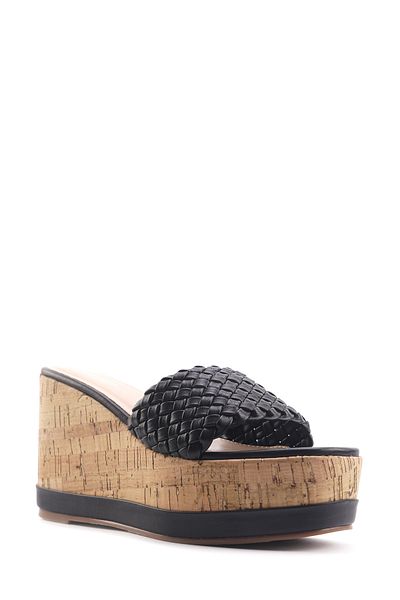 Nine West Murma 4Fx Black Women's Wedge Heel Slippers