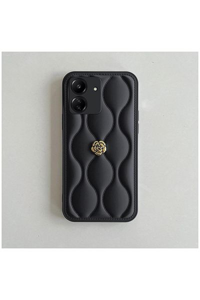 Zebana حافظة جلدية متوافقة مع هاتف Xiaomi Poco C65 Zebana Camellia باللون الأسود