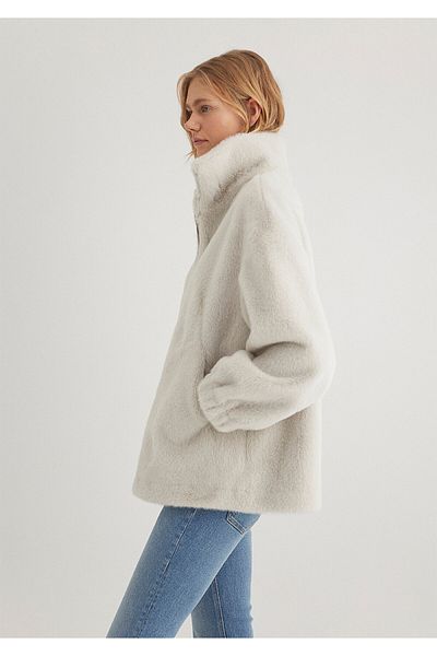 Mavi Ecru Plush Jacket Oversize / Wide Cut 1110597 -70037