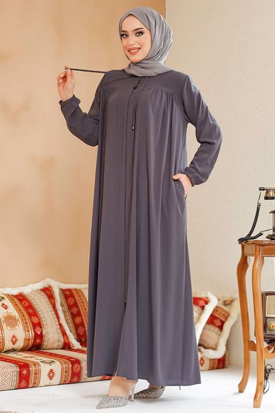 Neva Style Smoked Hijab Ferace - Fermoar, Model 45290FU