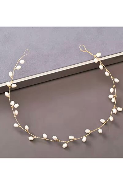 Monalisa Kadın Pearly Headband ,İncili Alın Bandı,Düğün Topuz Tokası