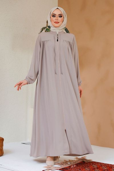 Neva Style Hijab Bej Ferace - Fermoar, Model 45290BEIG