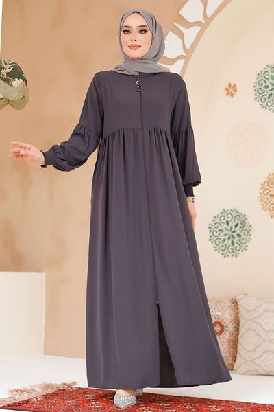 Neva Style Smoked Hijab Ferace - Fermoar, Model 45286FU