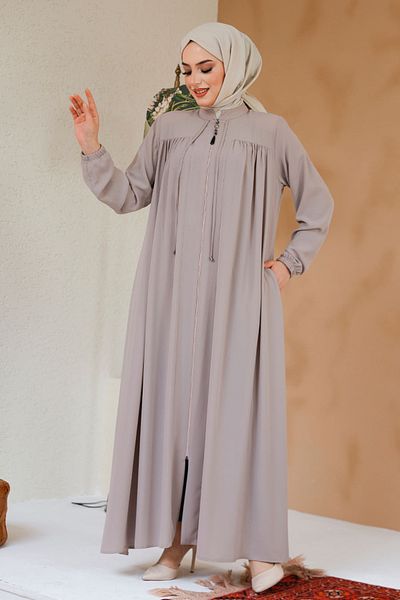 Neva Style Hijab Bej Ferace - Fermoar, Model 45290BEIG