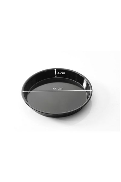 COOK-LAB 44 cm Black Shiny Enamel Round Baklava Pastry Baking Tray
