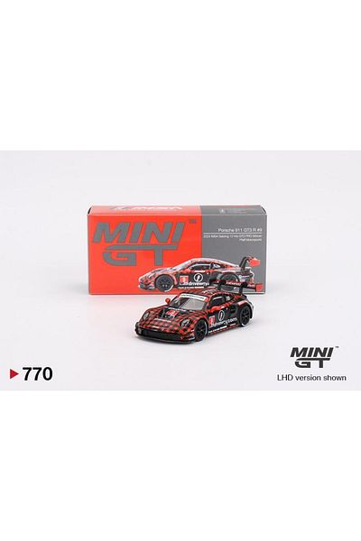 mini gt بورشه 911 جي تي 3 آر # 9 GTD PRO Pfaff Motorsports IMSA 2023 سيبرينغ 12 ساعة. الفائز 770