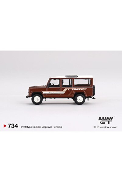 mini gt Land Rover Defender 110 1985 County Station Wagon Russet Brown 734