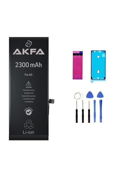 Akfa nano Iphone 6 Uyumlu %40 Güçlendirilmiş Telefon Bataryası 2300 mAh + Tamir Seti
