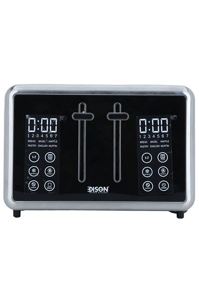 Edison Digital Toast Heater, Steel, Black, 1700-1440 Watt, 4 Slices
