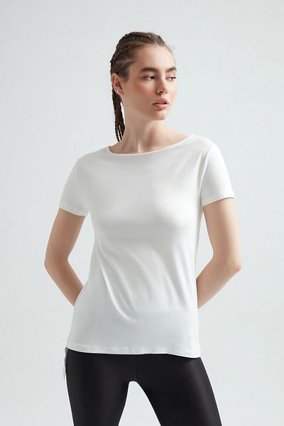 ERDEM İÇ GİYİM Дълга дамска тениска Erdem Ecru от вискоза 214