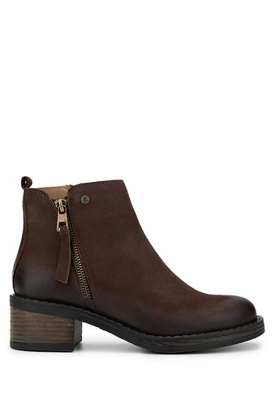 Tamer Tanca Women's Genuine Leather Brown Nubuck Casual Boots