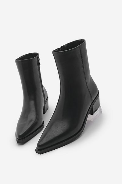 Marjin Tahis Black Women's Western Boots - Pointed Toe and Chunky Heel