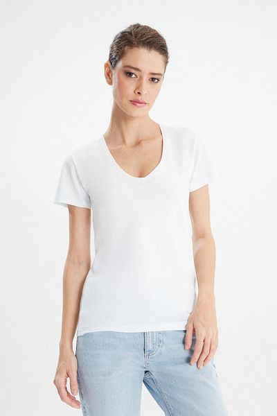 ERDEM İÇ GİYİM Tricou alb Erdem cu decolteu în V adânc 2059