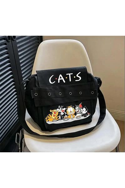 Mikslux Geantă Messenger cu imprimeu Cats Bestfriend Date