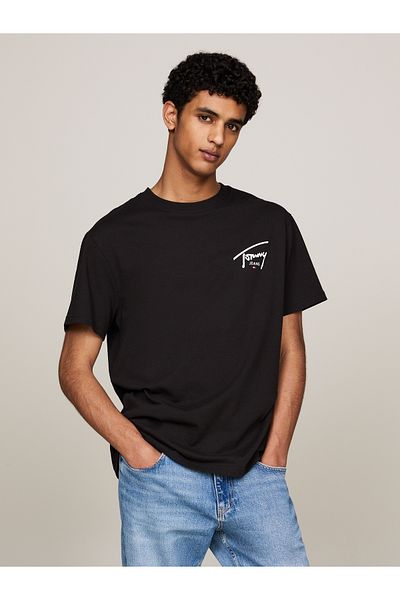 Tommy Hilfiger Tommy Hilfiger Black Round Neck Short Sleeve Printed T-shirts
