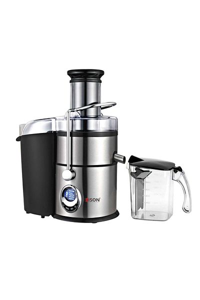 Edison Steel fruit juicer, 1 liter, black, 800 watts, 5 speeds