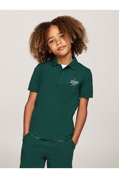 Tommy Hilfiger Green Polo Neck Short Sleeve Solid Polo T-Shirt