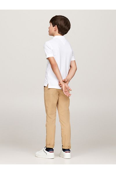 Tommy Hilfiger White Polo Neck Short Sleeve Solid Polo T-Shirt