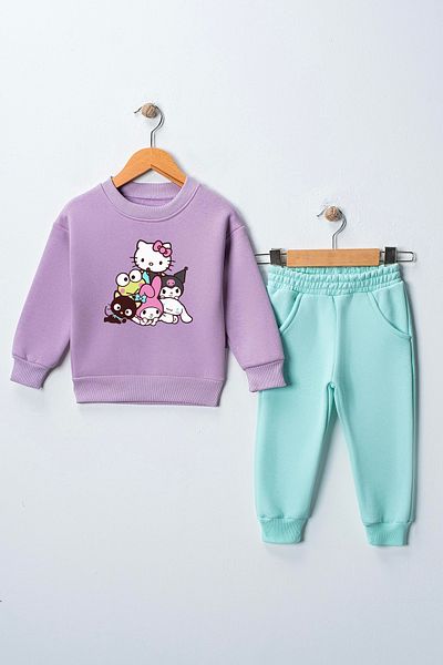 c.c.l. coccolin kids baby clup Kuromi Kitty and Friends Printed Bottom Top Tracksuit Set