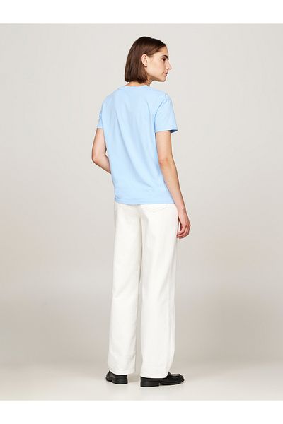 Tommy Hilfiger Tommy Hilfiger Blue Round Neck Short Sleeve Solid T-shirts