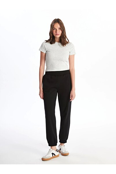 LC Waikiki Xsıde Siyah Beli Lastikli Kadın Kalın Jogger Eşofman Altı