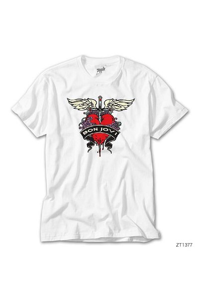 CrowsGate Bon Jovi White White T-Shirt