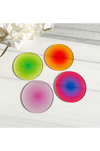 arslart Transparent Coasters - Gradient Color Round Design