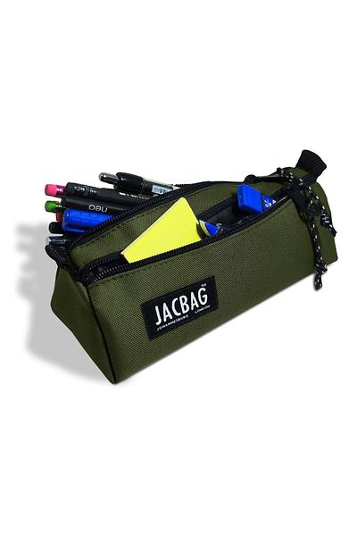 Jacbag Ανδρική τσάντα μολυβιού Dual Prime Δύο Διαμερισμάτων Τρίγωνο Χακί Πράσινη