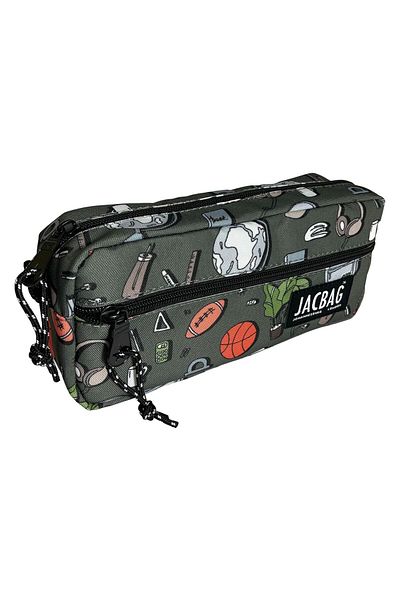 Jacbag Κολλεγιακή μολυβοθήκη με διπλό φερμουάρ