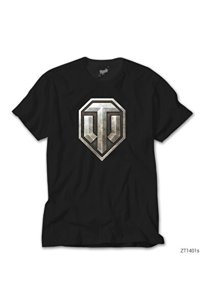 CrowsGate تي شيرت أسود بشعار World of Tanks