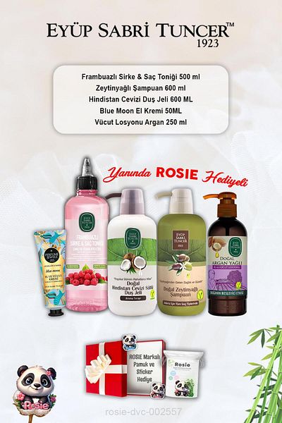 Eyüp Sabri Tuncer Raspberry Tonic with Blue Moon Cream and Olive Oil - Argan Lotion, Coconut Shower Gel
