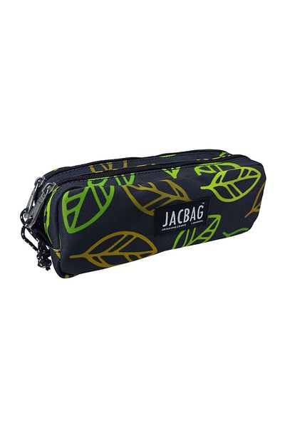 Jacbag Σχολική τσάντα μολυβιού με μοτίβο φύλλων με δύο θήκες - Κορίτσια και αγόρια