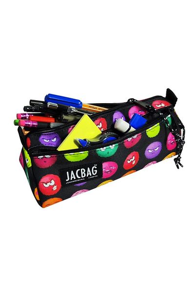 Jacbag Dual Prime Δύο Διαμερίσματα Τρίγωνο Emoji Πολύχρωμη τσάντα μολυβιού για γυναίκες/κορίτσια