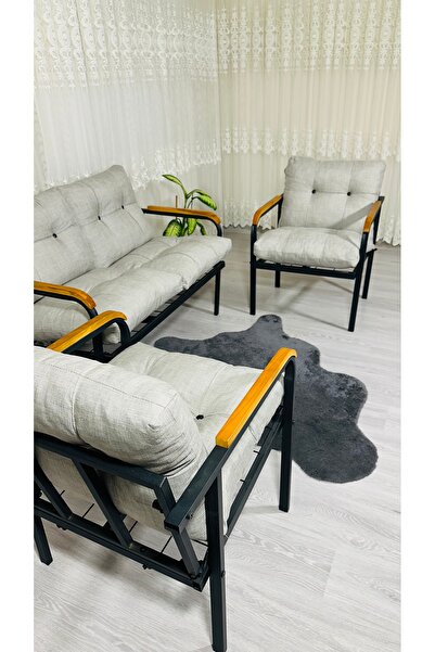 Madame Home Kalanşo  Balkon, Bahçe,Teras,Cafe - Salon - Metal Kanepe Koltuk T...