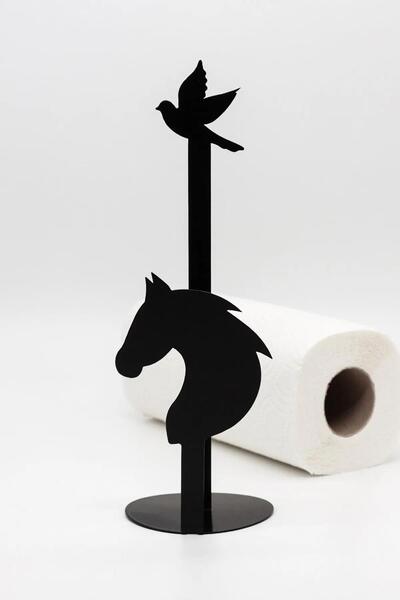 MAVİ TREND Suport pentru prosoape de hârtie din metal negru - Compatibil cu s...