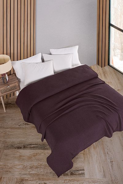 Evim Cotton Maya Pique Bedspread Single Wine 160X230 cm