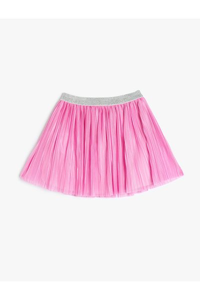 Koton Fusta mini plisată cu sclipici și talie elastică