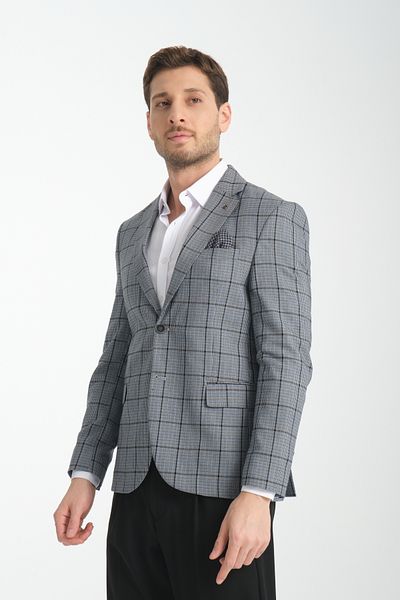 Frappoli Ανδρικό μαύρο καρό μονόχρωμο πέτο Pakito Sports Blazer