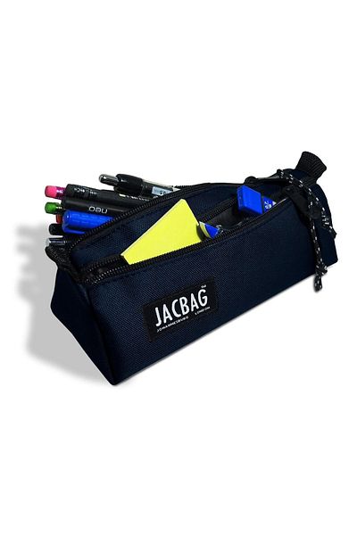 Jacbag Τσάντα μολυβιού Dual Prime με δύο διαμερίσματα Triangle Navy Blue Boy