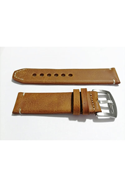 FADO Genuine Gray Leather - 24mm Watch Band (134) Tan Color Handmade Matching Watch