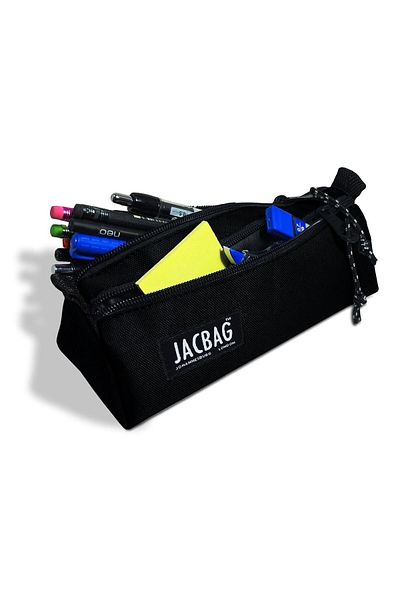 Jacbag Τριγωνική μαύρη τσάντα στυλό δύο διαμερισμάτων Dual Prime