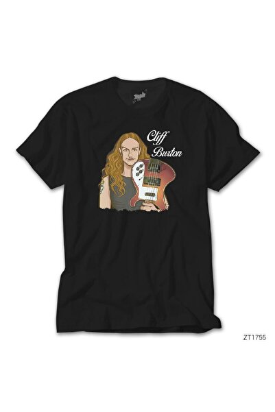 CrowsGate Cliff Burton Cu Chitară Tricou Negru