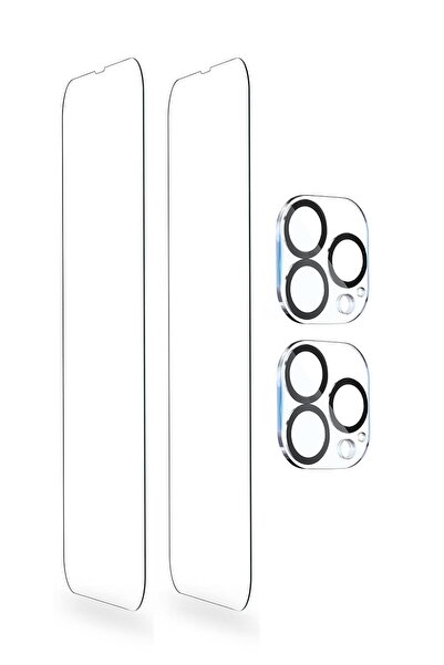 Evax (2 CAM + 2 LENS) iPhone 13 Pro Max Uyumlu 2 Adet Ekran Koruyucu ve 2 Ade...