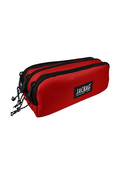 Jacbag Τσάντα μολυβιού τριών διαμερισμάτων για παιδιά και ενήλικες - Κόκκινο - Γυναικεία/Κορίτσια